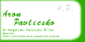 aron pavlicsko business card